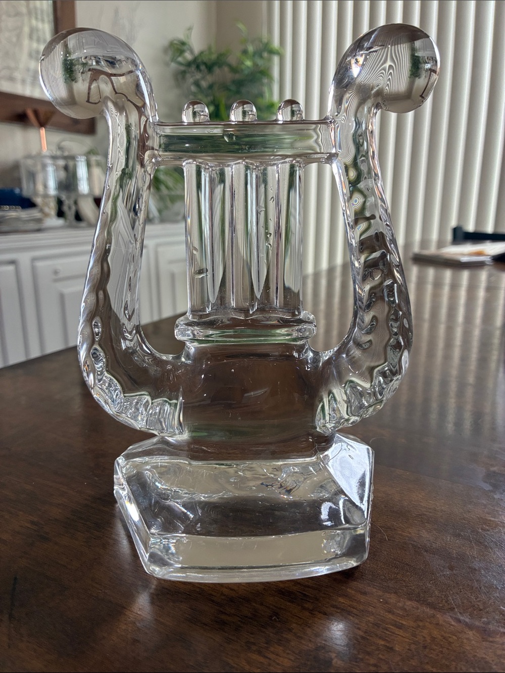 Crystal Lyre (Giftware) by FOSTORIA Line #2601, Harp Design Bookend 7½"